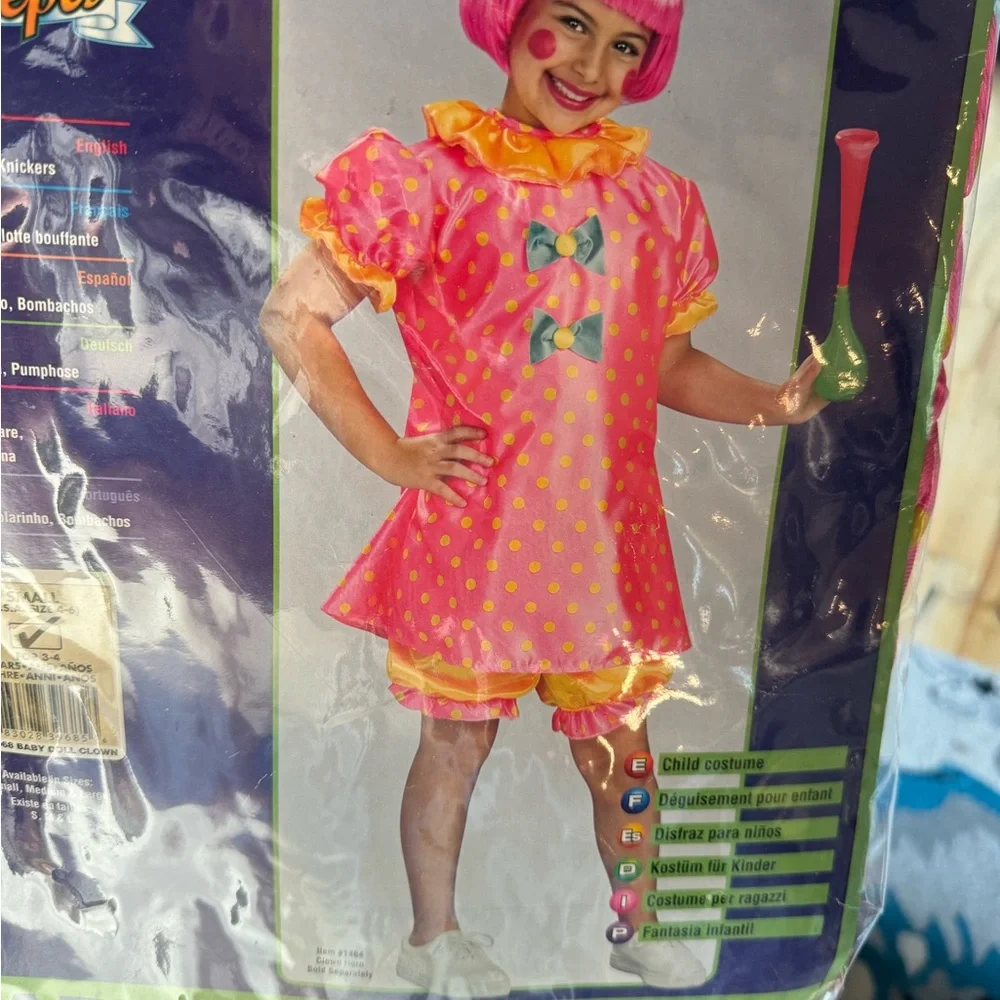 Halloween costume, baby doll clown size small S‎ 4-6